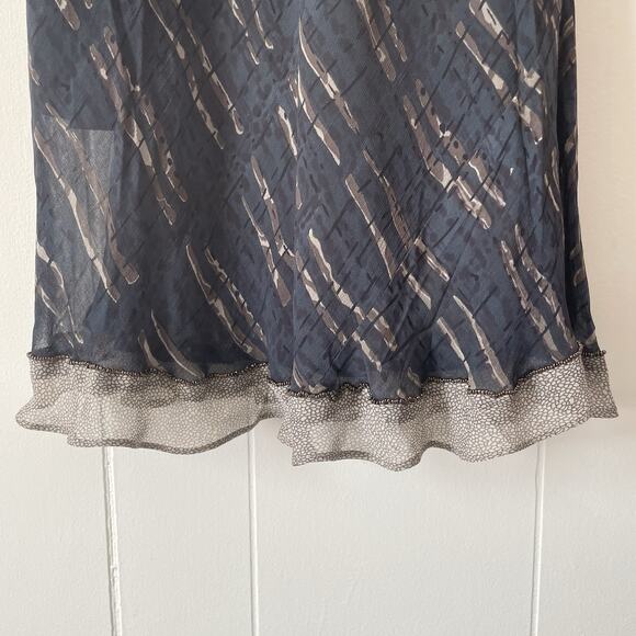 Y2K Vintage Whimsigoth Ruffle Hem Abstract Beaded Maxi Dress Witchy Vamp S NEW - Picture 4 of 8